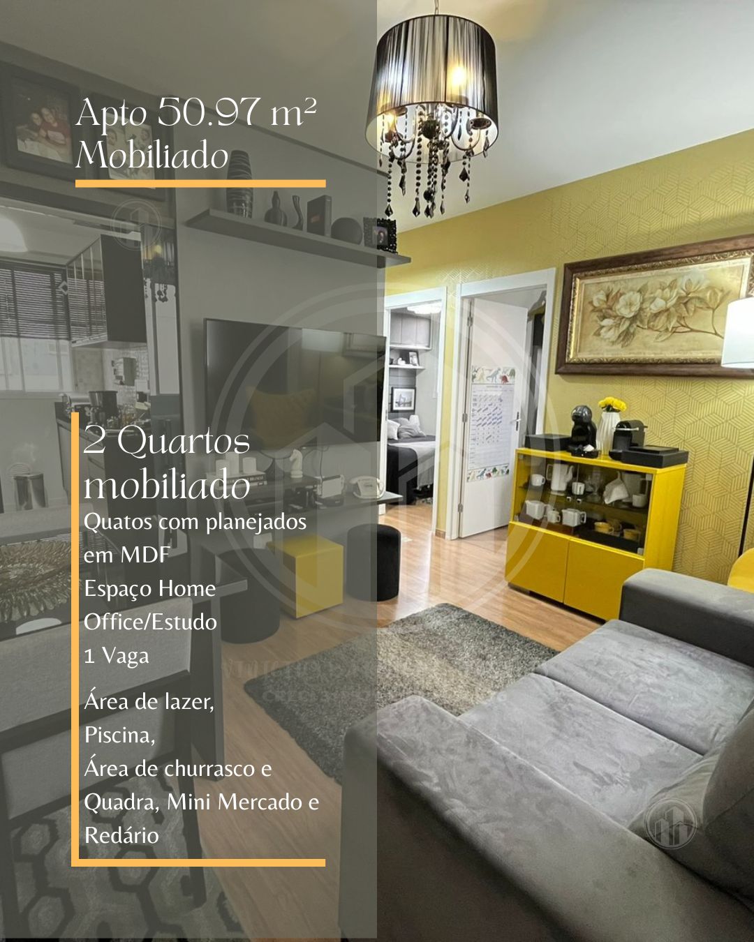 Apartamento mobiliado de 2 quartos com lazer completo